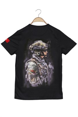  Unisex JÖH Tek Asker Tshirt - Siyah
